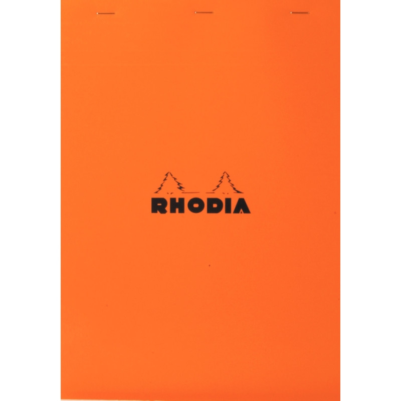 Bloc de bureau RHODIA 80 feuilles, format A7, quadrillé 5x5, papier bl