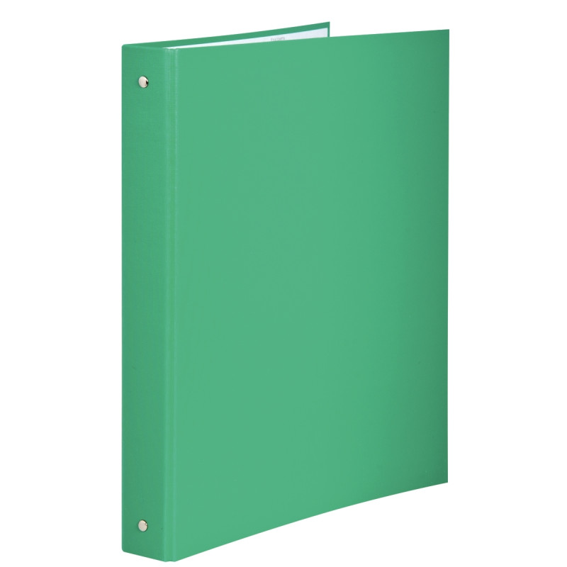 Classeur 4 anneaux en carton plastifié, format A4, dos 4 cm, vert