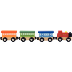 Train magnétique en bois, 4 pièces