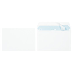 Boite de 500 enveloppes blanches 162x229mm 80g bande siliconnée