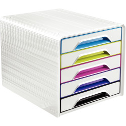 Module 5 tiroirs SMOOVE blanc/arlequin