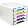 Module 5 tiroirs SMOOVE blanc/arlequin