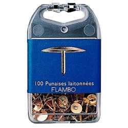 Boite de 100 punaises dimaètre 9mm doré CAPSA