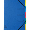 Trieur en carte lustrée avec élastiques 5 compartiments, coloris assor