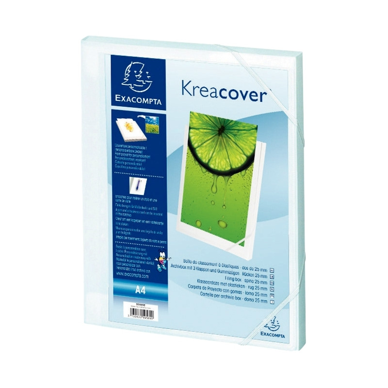 Boite de classement personnalisable en polypropylène KREACOVER dos 2,5