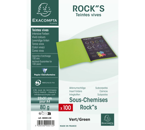 Paquet de 100 sous-chemises ROCK''S 80 - 22x31cm