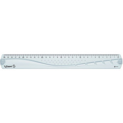 Blister règle plate gaucher GEOMETRIC 30cm