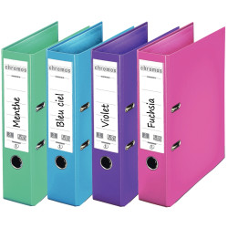 Carton de 10 classeurs à levier CHROMOS+ pour format A4, dos 8 cm, cou