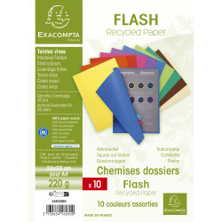 Paquet de 10 chemises FLASH 220 100% recyclé - 24x32cm