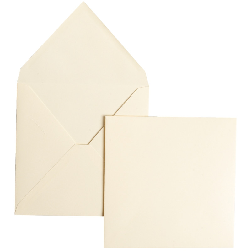 Paquet de 20 enveloppes Pollen 165x165mm 120g ivoire