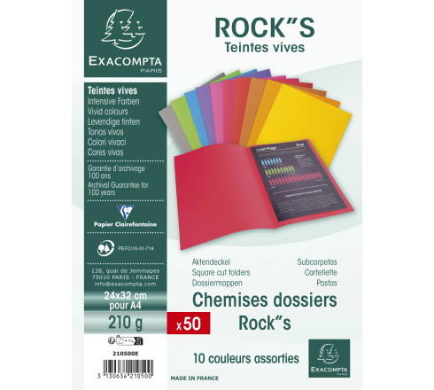 Paquet de 50 chemises ROCK''S 210 - 24x32cm