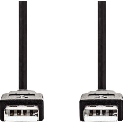 Cordon USB type A vers type A 2m noir