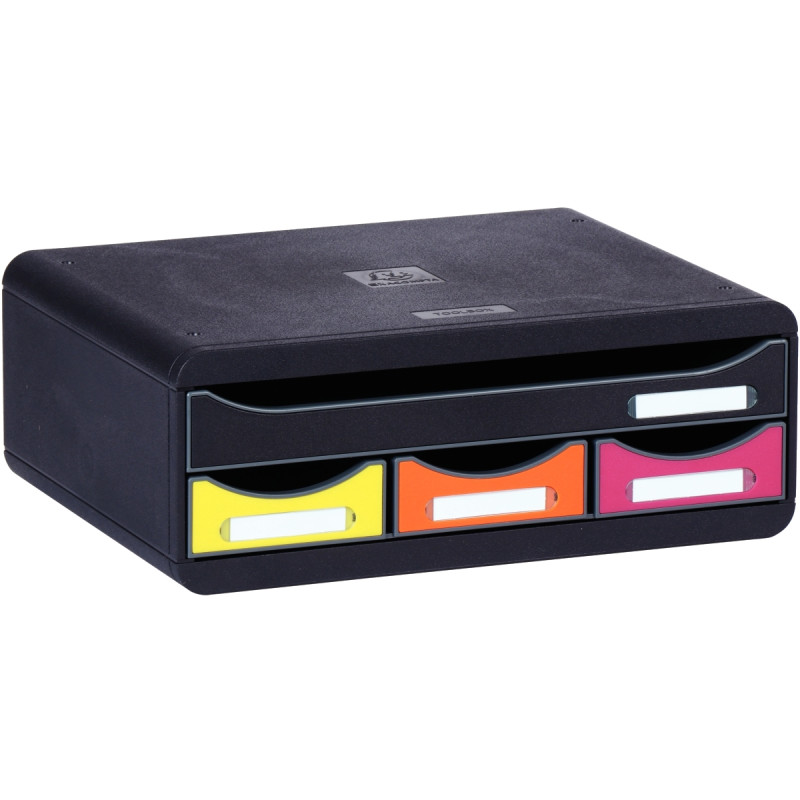 Module 4 tiroirs TOOLBOX à l'italienne noir/alequin