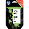 HP 300 pack de 2 cartouches d'encre noire et trois couleurs authentiqu