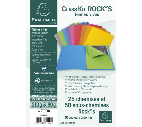 Kit de classement class'kit 25 chemise ROCK''S 210 + 50 sous-chemises ROCK''S 80