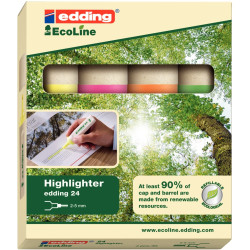 Pochette de 4 surligneurs Edding 24 assortis