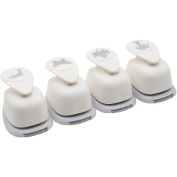 Lot de 4 perforateurs déco thème nature assortis