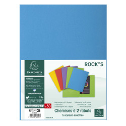 Paquet de 50 chemises 2 rabats ROCK''S 210 - 24x32cm