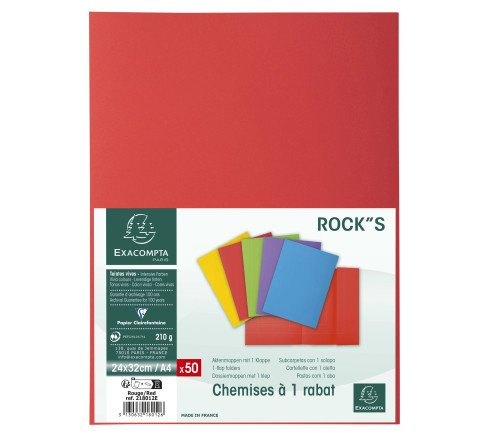 Paquet de 50 chemises 1 rabat ROCK''S 210 - 24x32cm