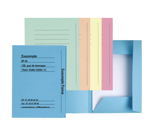 Paquet 50 chemises imprimées 3 rabats SUPER 210 - 24x32cm