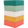 Lot de 5 poufs carrés 30x30x10cm assortis