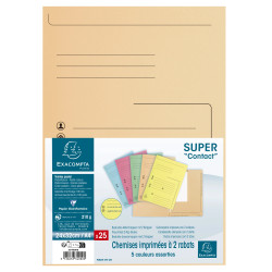 Paquet de 25 chemises 2 rabats SUPER 210 Contact - 24x32cm