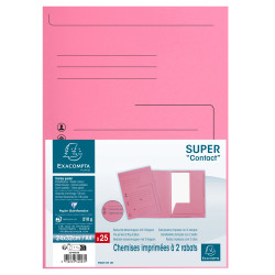 Paquet de 25 chemises 2 rabats SUPER 210 Contact - 24x32cm