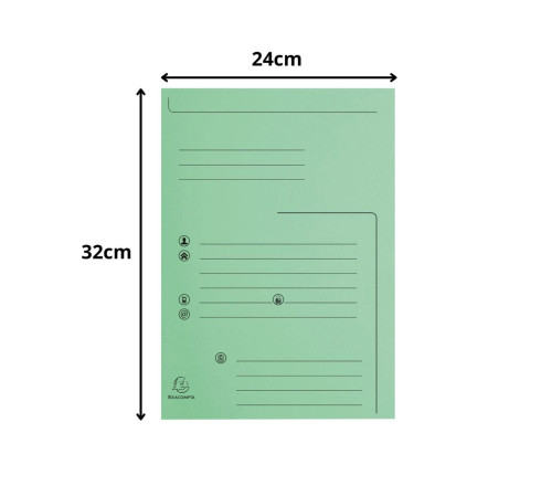 Paquet de 25 chemises 2 rabats SUPER 210 Contact - 24x32cm