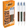Boîte de 12 stylos bille 4 couleurs Léopard assortis
