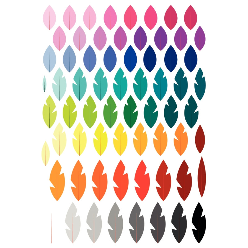 Pochette de 1320 gommettes adhésives repositionnables plumes assorties