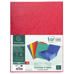 Chemise simple sans élastique avec 3 rabats carte lustrée 390gm2 ® - A4