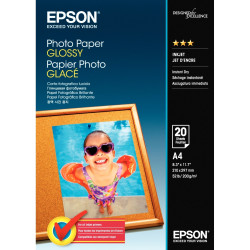 Paquet de 20 feuilles de papier photo glacé marque Epson format A4 (21