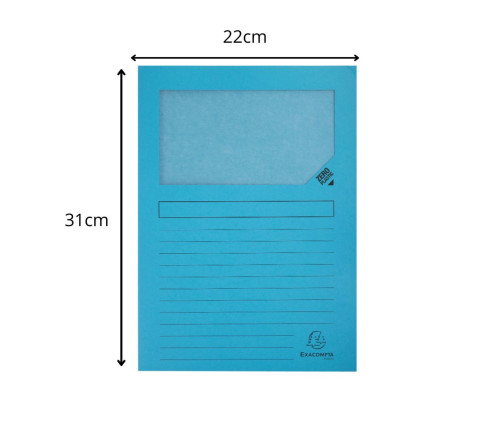 Paquet de 50 chemises à fenêtre à soufflet SUPER 160g/m2 - 22x31cm