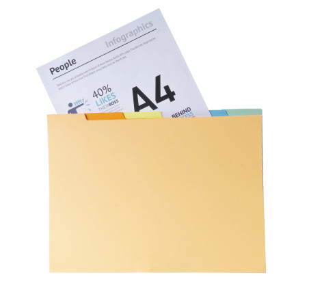 Paquet de 10x6 chemises compartiments a onglets pour tiroir SUPER 210 - 24x32cm