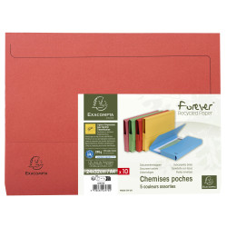 Paquet de 10 chemises poche coloris vifs Forever - 24x32cm