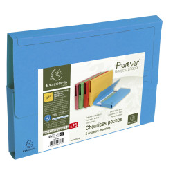 Paquet de 25 chemises poche coloris vifs Forever® - 24,5x32,5cm