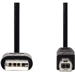 Cordon USB 2.0 type A mâle vers type B mâle 2m noir