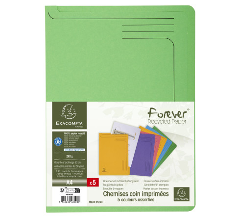 Paquet 5 chemises coin Forever® - A4