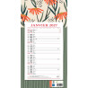 Calendrier mensuel 12 feuilles 36x19cm végétal