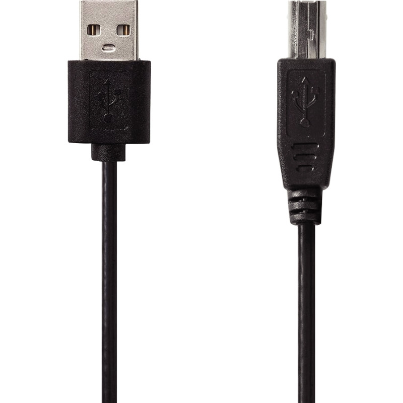 Cordon USB 2.0 type A mâle vers type B mâle 2m noir