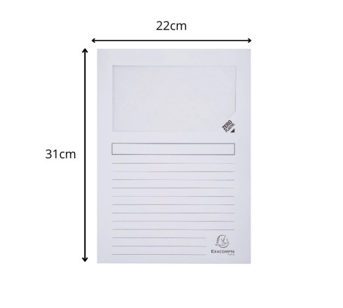 Paquet de 100 chemises à fenetre Forever - 22x31cm