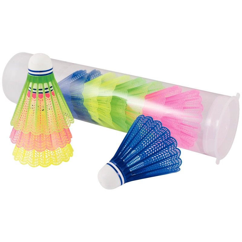 Tube de 12 volants badminton coloris assortis