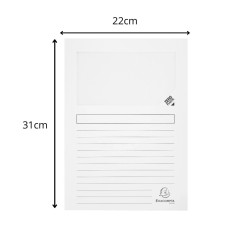 Paquet de 100 chemises à fenêtre SUPER 160g/m2 - 22x31cm