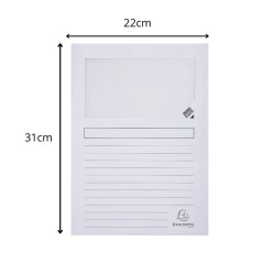 Paquet de 25 chemises à fenêtre Forever 130g/m2 - coloris pastel assortis - 22x31cm