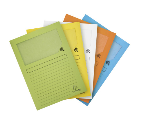 Paquet de 25 chemises à fenêtre Forever 130g/m2 - coloris pastel assortis - 22x31cm