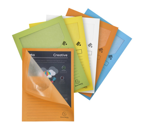 Paquet de 25 chemises à fenêtre Forever 130g/m2 - coloris pastel assortis - 22x31cm