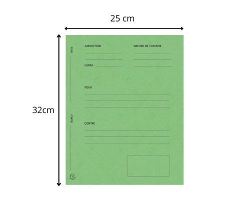 Paquet de 25 dossiers de plaidoirie Pour/Contre carte lustrée 25x32cm