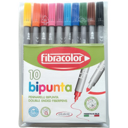 Étui de 10 feutres bi-pointe assortis