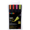 Set de 4 marqueurs Posca fluo pointe moyenne ogive assortis