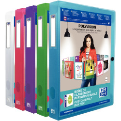 Carton de 8 boites de classement personnalisables en polypropylène dos